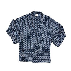 YSTR Los Angeles Textured Open Kimono Jacket Women's LG Grey Pattern Top​​​​​​